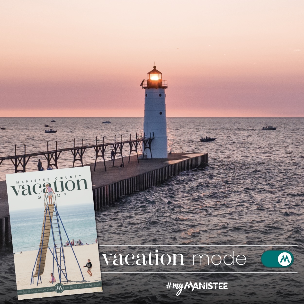 Manistee Tourism Facebook ad: FREE Northern Michigan Travel Guide