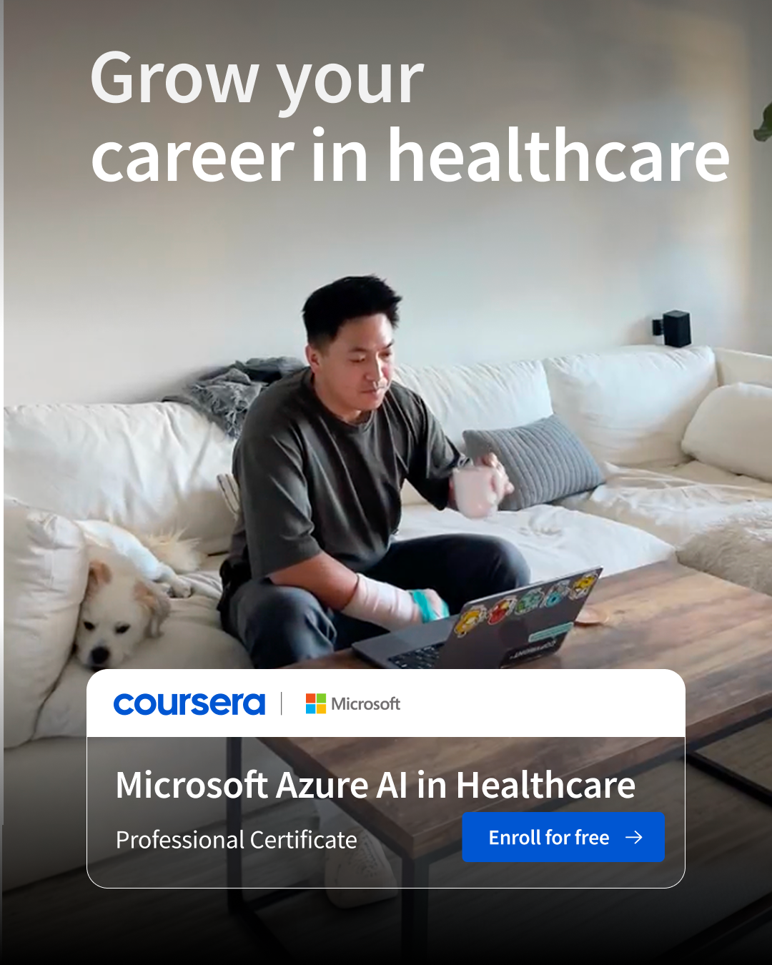 Coursera Facebook ad: Add AI to your healthcare skillset