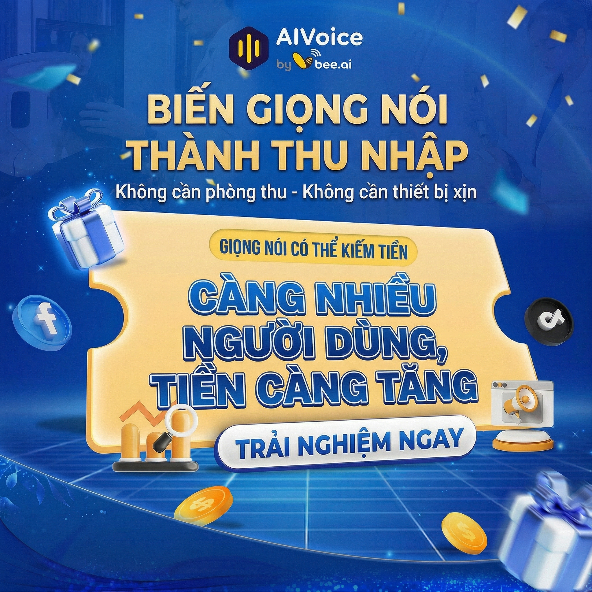 Vbee AI Voice Solutions Facebook ad: Kiếm tiền thụ động mỗi ngày