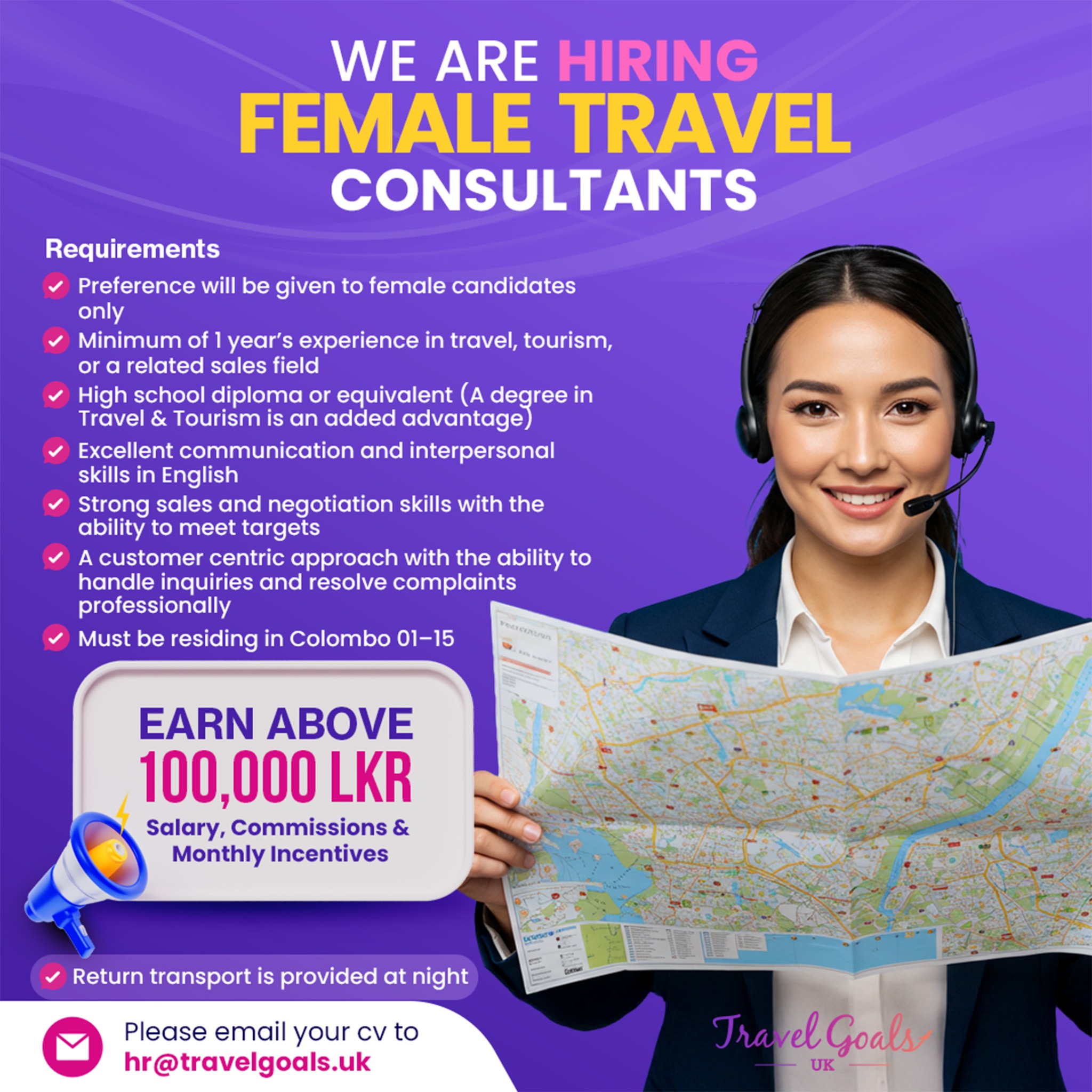 Travel Goals UK Careers Facebook ad from Sep 9, 2025