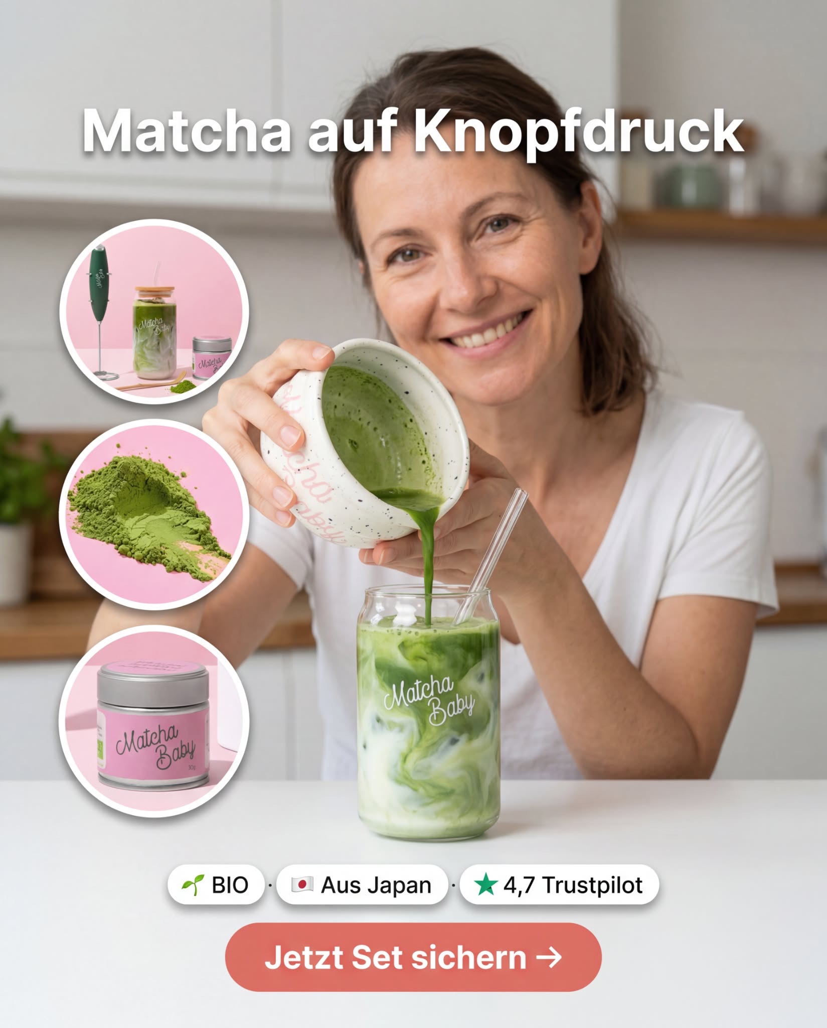 Matcha Baby Facebook ad: Dein Matcha Starter-Set