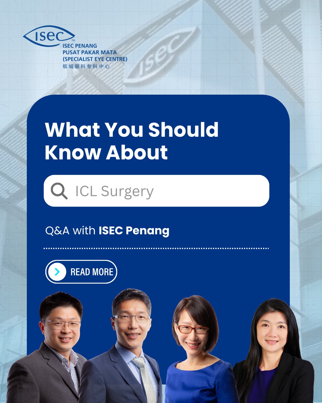 ISEC Specialist Eye Centre Penang Facebook ad: Say goodbye to glasses and hello to effortless…
