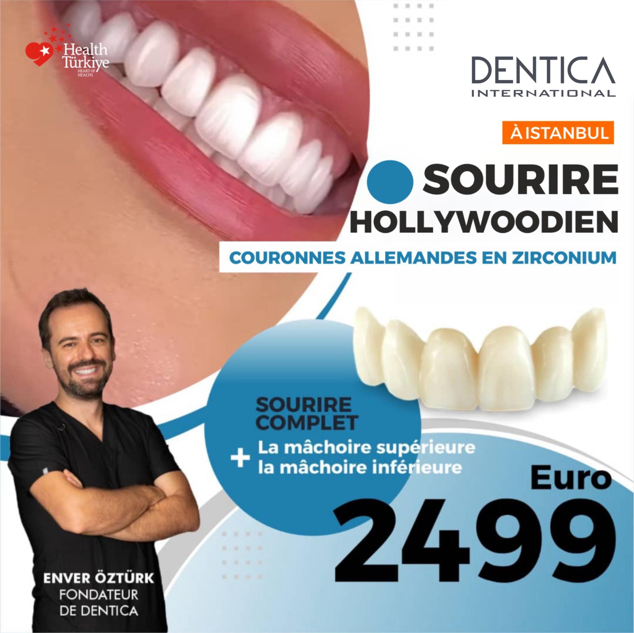 Dentica International FR Facebook ad: Sourire hollywoodien à Istanbul 2499€!