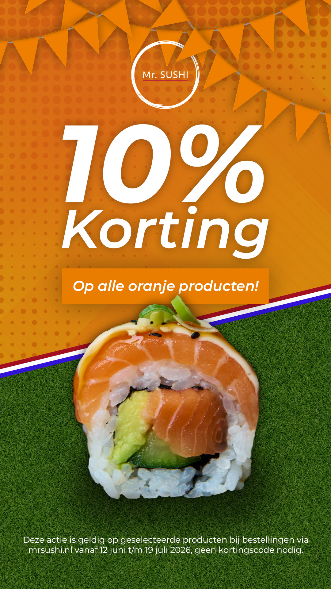 Mr Sushi Nederland Facebook ad from Jun 12, 2026