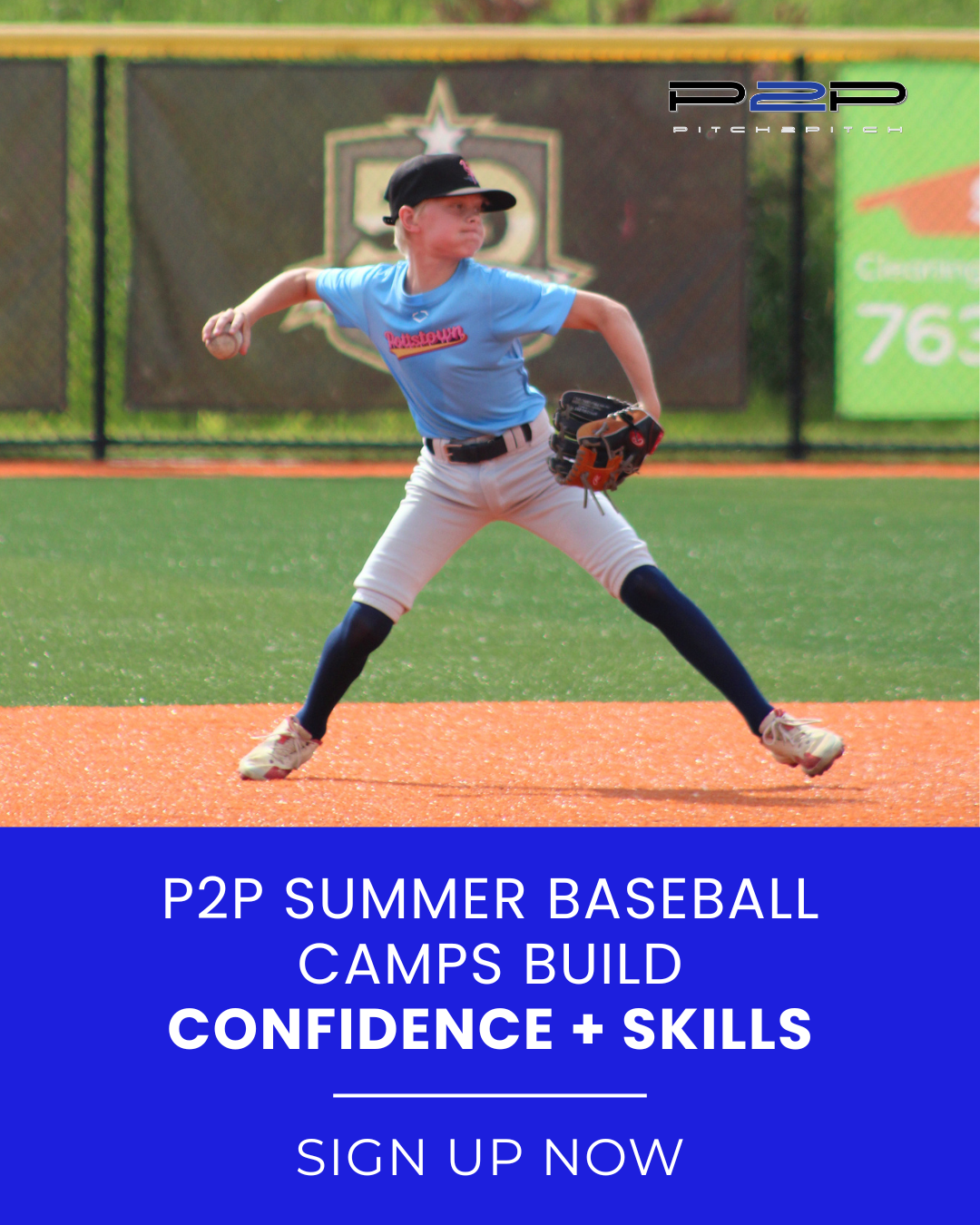 Pitch 2 Pitch Facebook ad: Pitch2Pitch is bringing youth baseball summer camps to…
