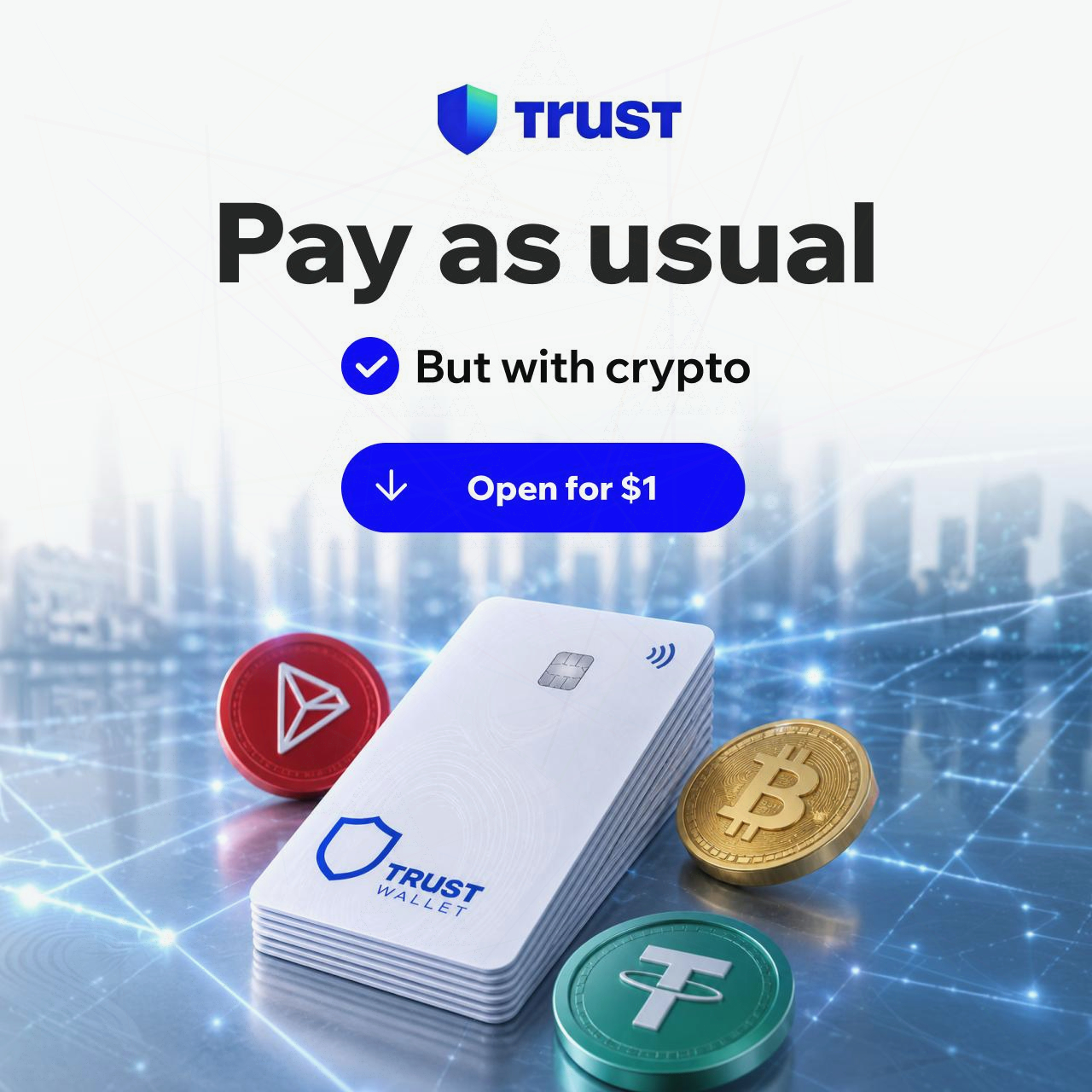 Trust Pay Web3+ Facebook ad from Sep 26, 2026