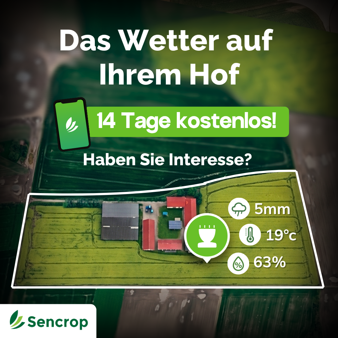Sencrop Facebook ad: Sencrop 14 Tage lang kostenlos