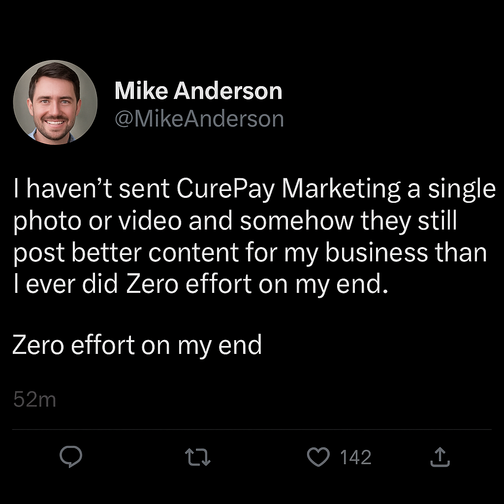 CurePay Facebook ad: Hands-Free Digital Growth
