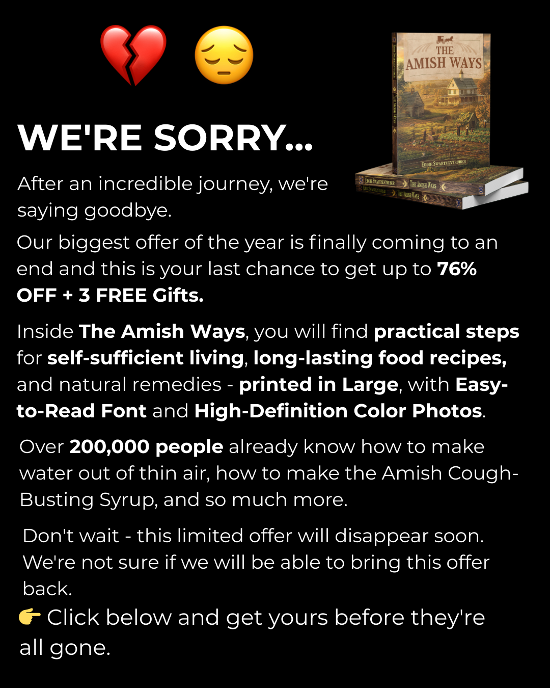 The Amish Ways Facebook ad