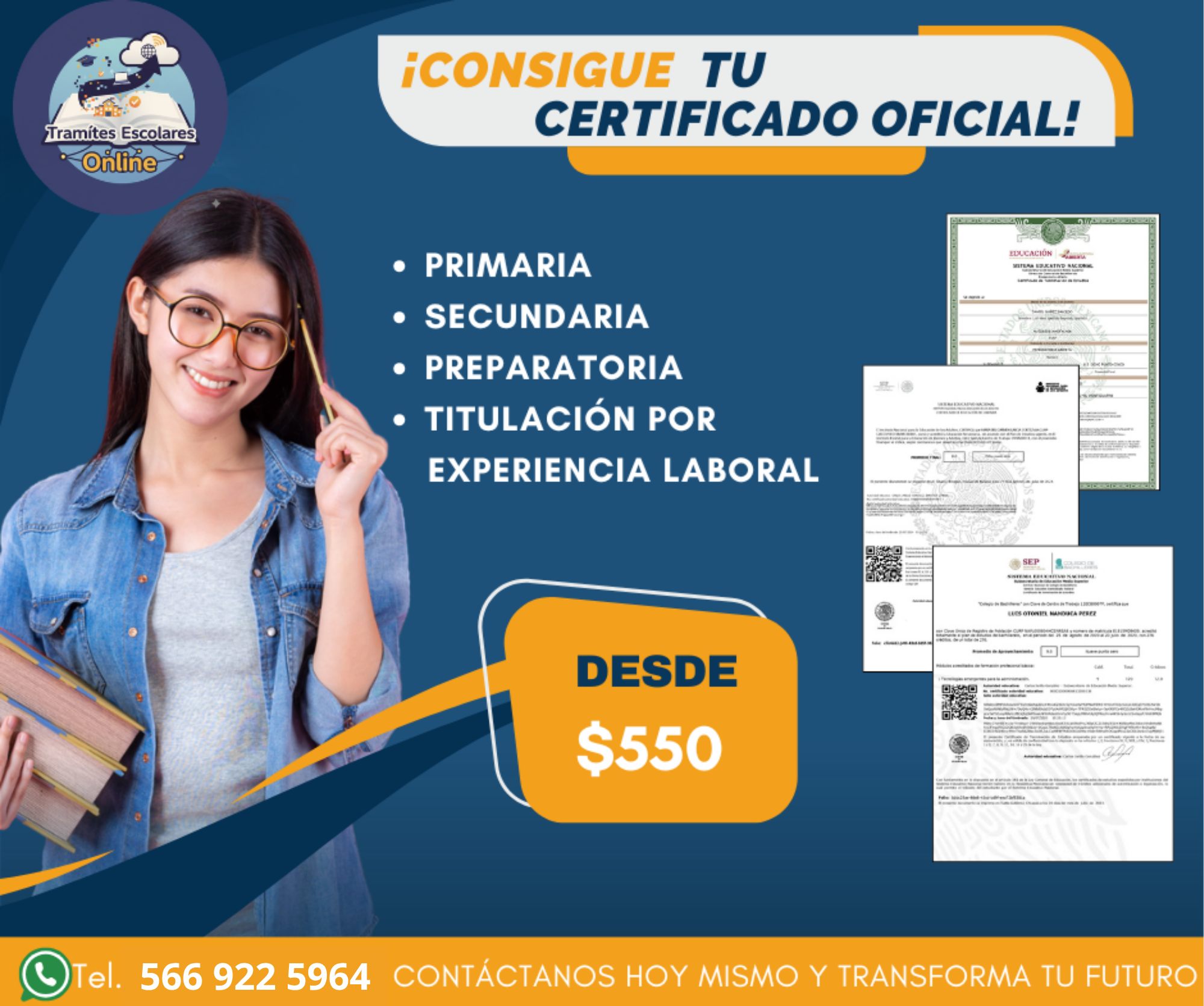 Tramites Escolares Online Facebook ad from Nov 20, 2025