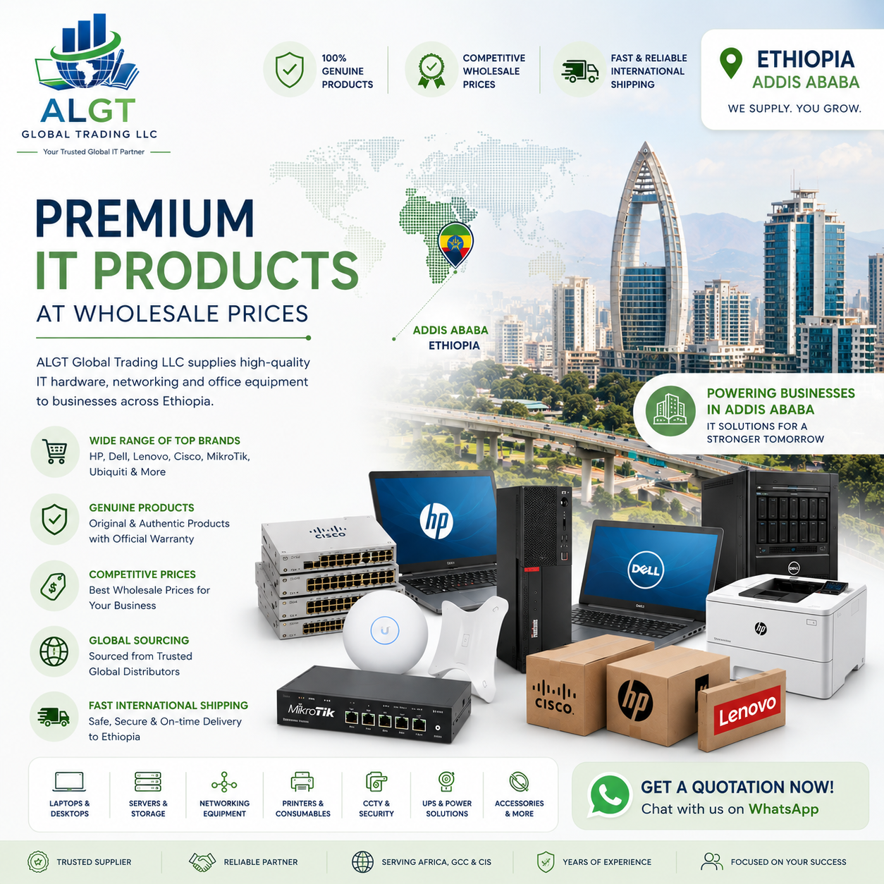 ALGT Global Trading Facebook ad: Looking for a reliable IT wholesale supplier?