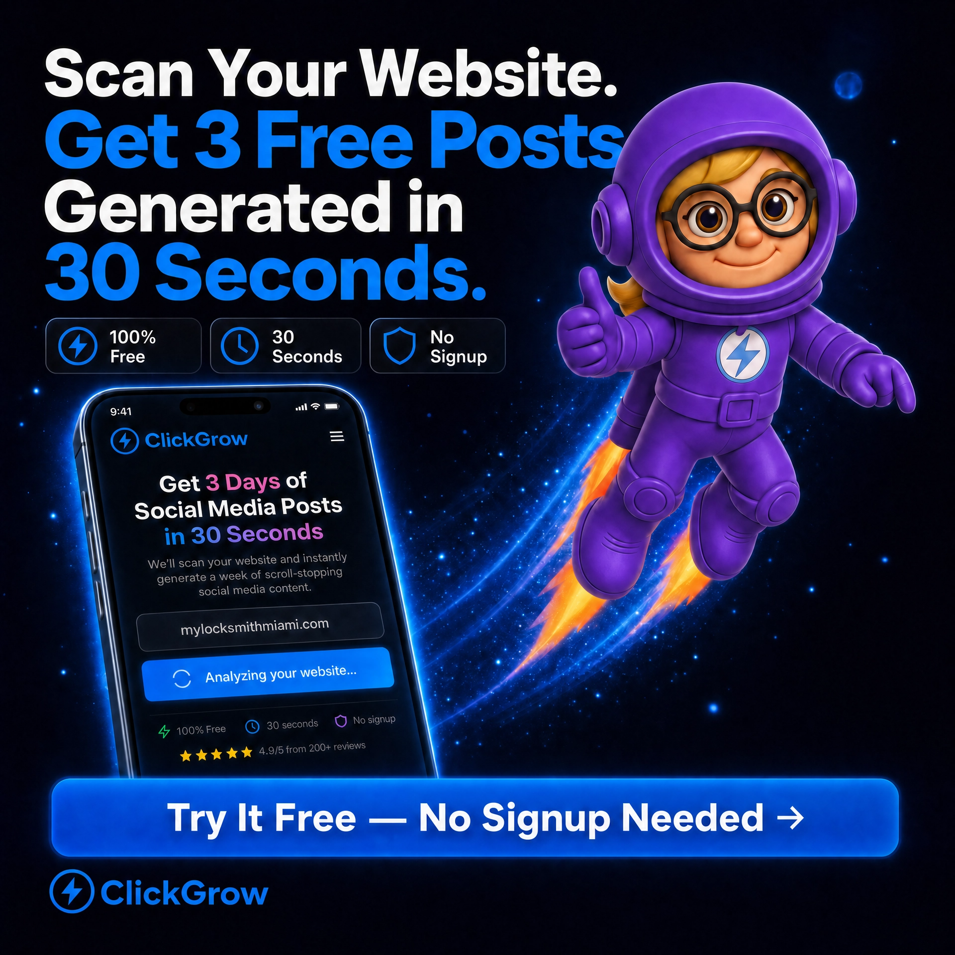 ClickGrow AI Facebook ad