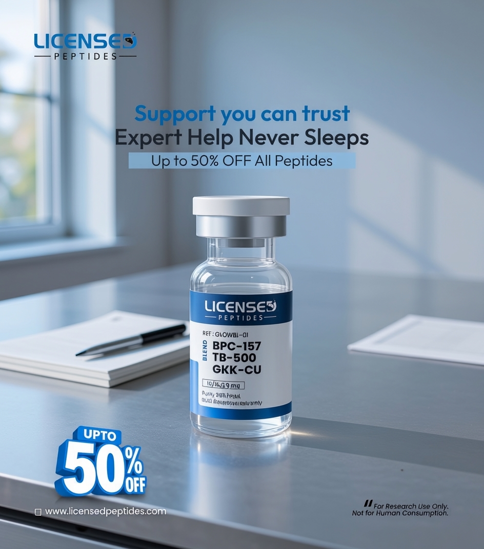 Licensed Peptides.com Facebook ad: Up To 50% OFF Sale Ends Soon