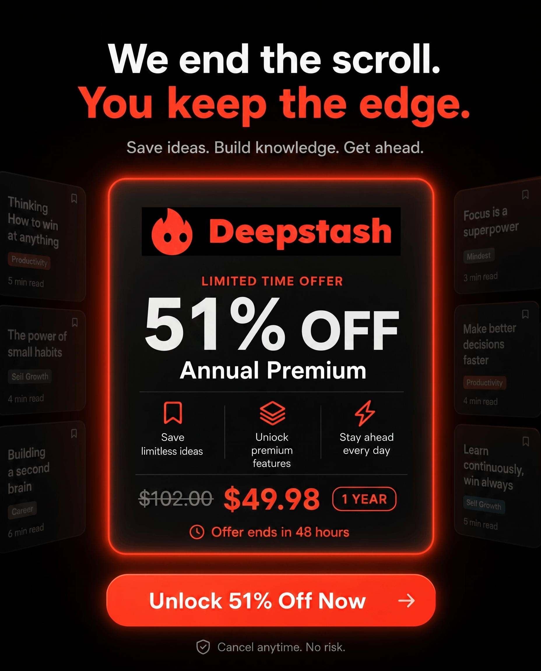 Deepstash Facebook ad