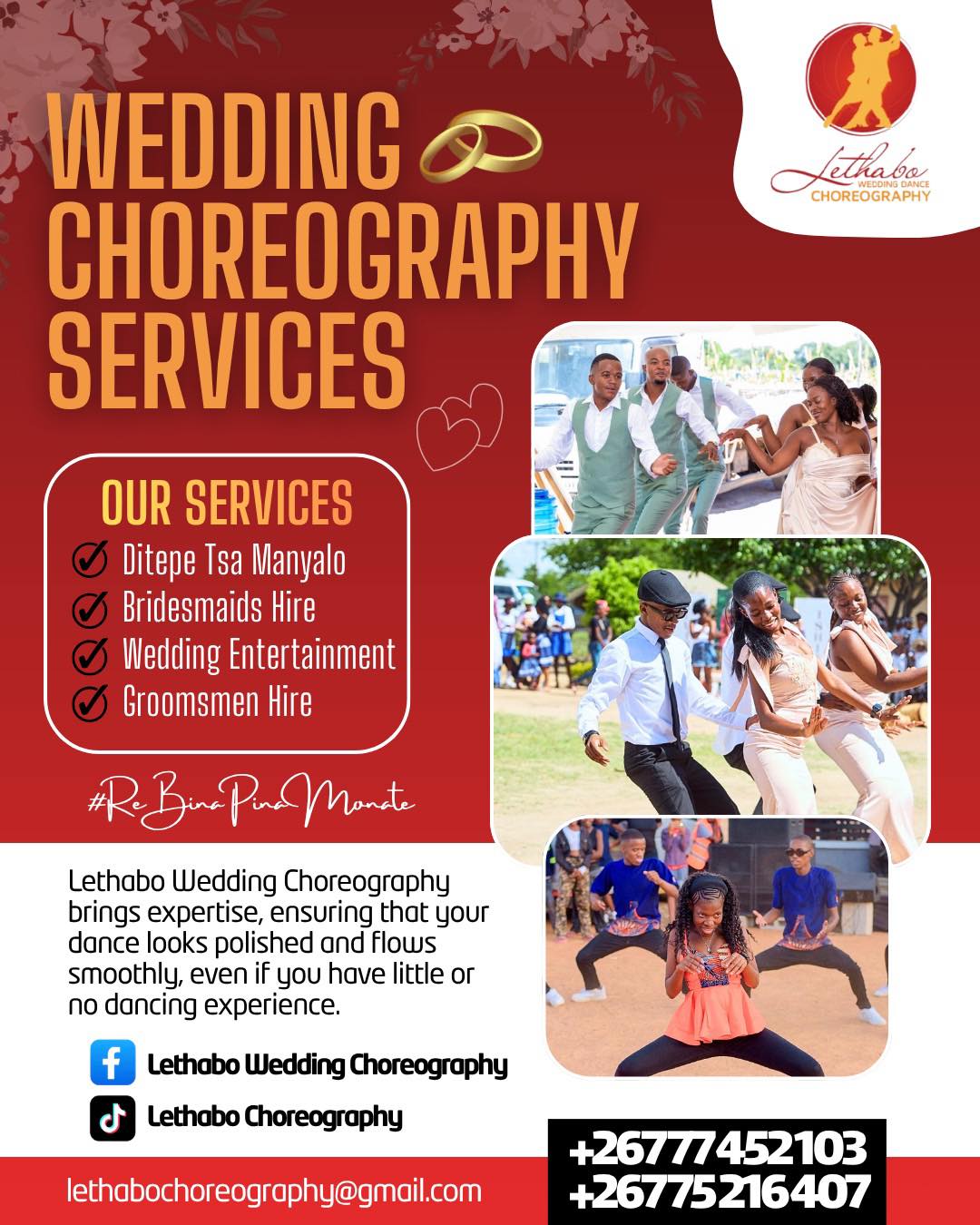 Lethabo Wedding Choreography Facebook ad: We are always ready to grace and make…