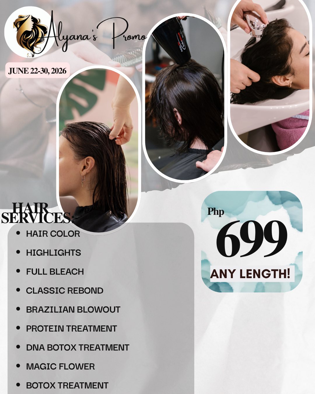 Alyana's Salon Balanga Branch Facebook ad: STOP SCROLLING!