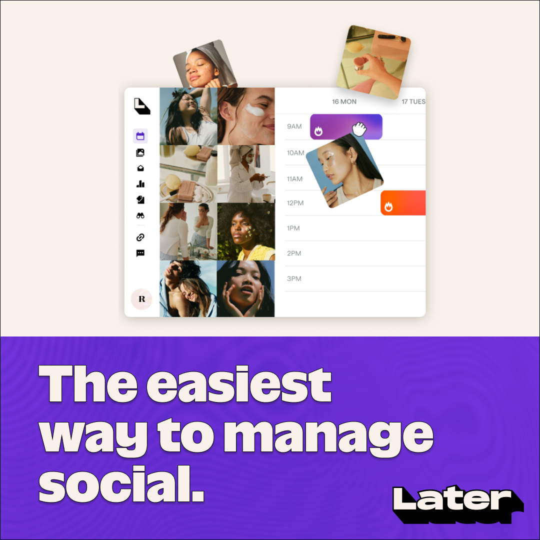 Later Facebook ad: Built for Social Media Managers