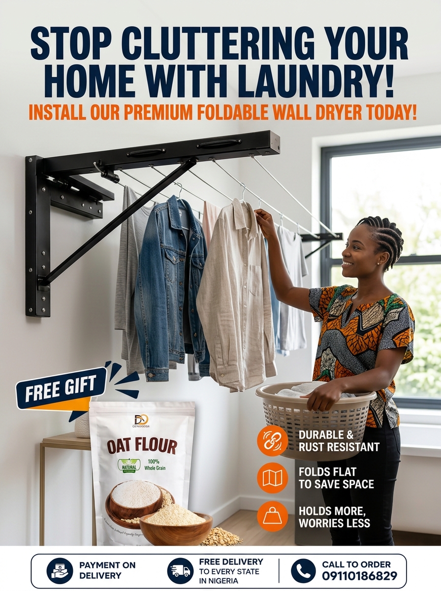 Smart Home Essentials Facebook ad: Enjoy More Drying Space.