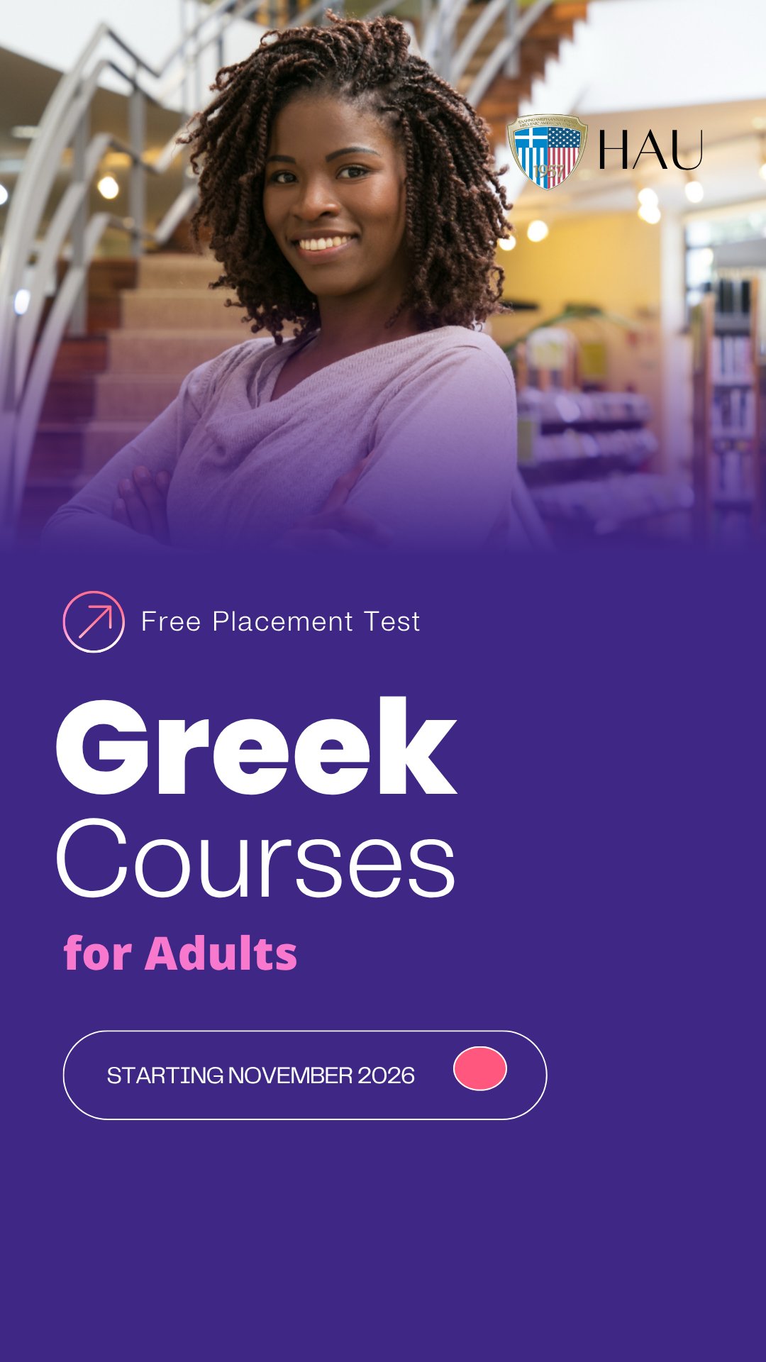 Hellenic American Union Facebook ad: Greek Language Courses