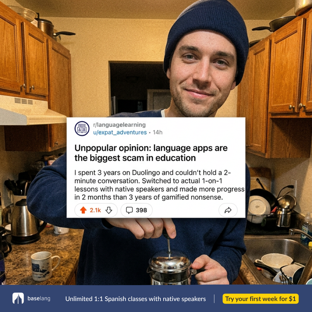 BaseLang Facebook ad