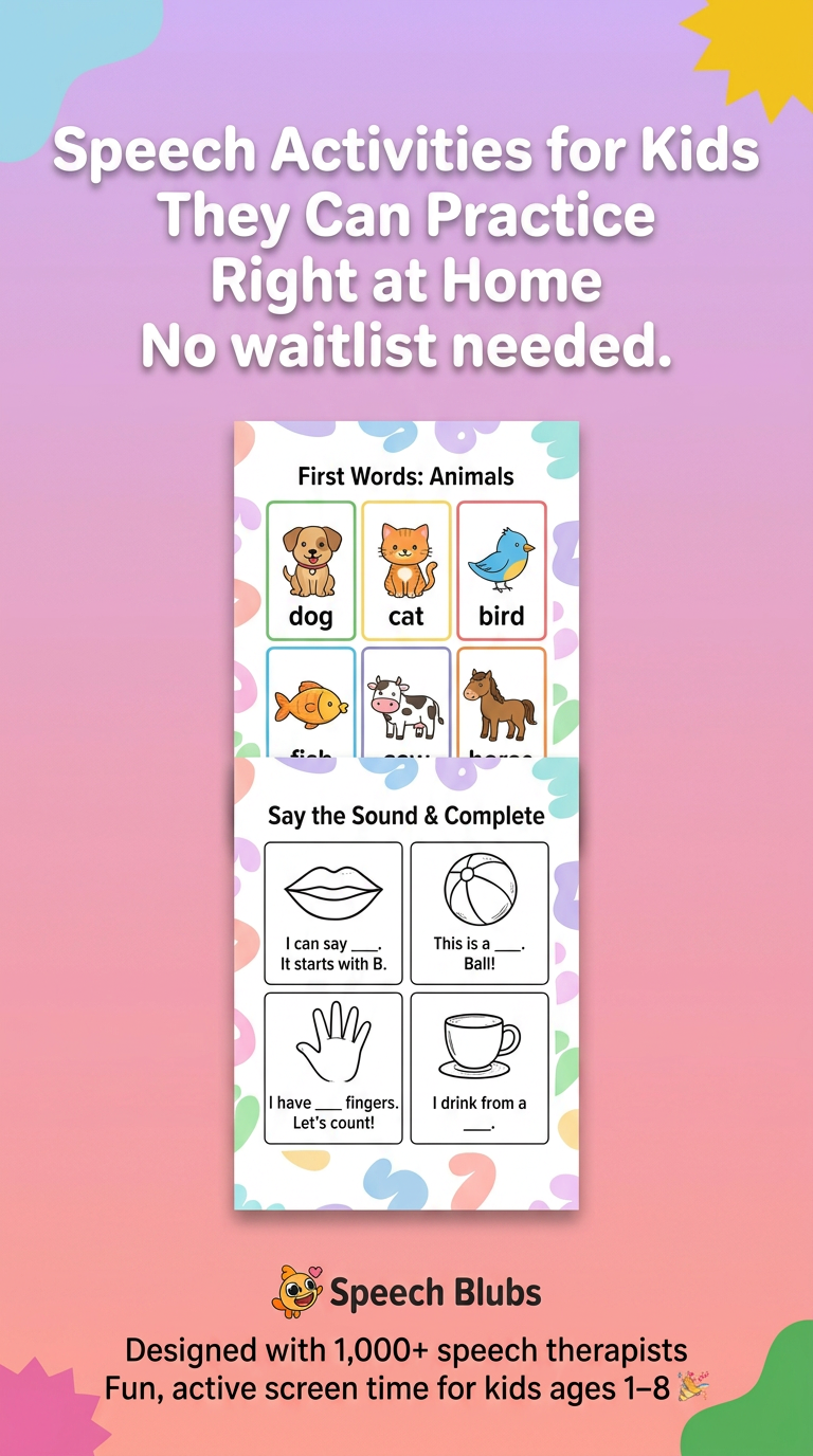 Speech Blubs Facebook ad: Is your little one talking less than other…