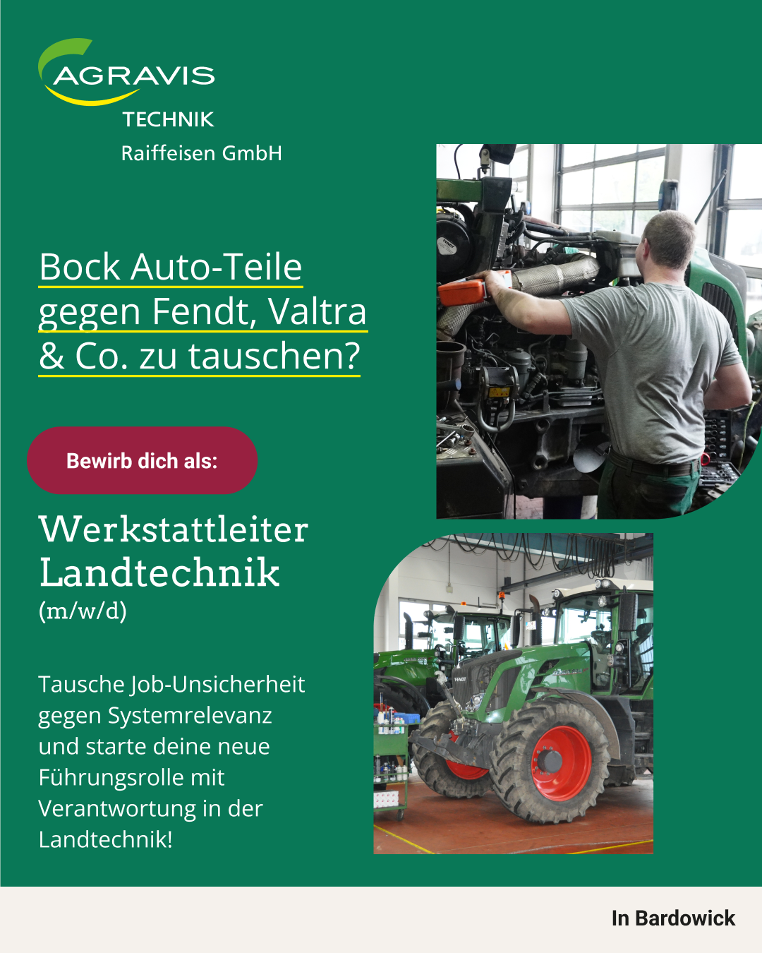 AGRAVIS Technik Raiffeisen GmbH Facebook ad: Werkstattleiter Land- und Baumaschinen (m/w/d) gesucht!