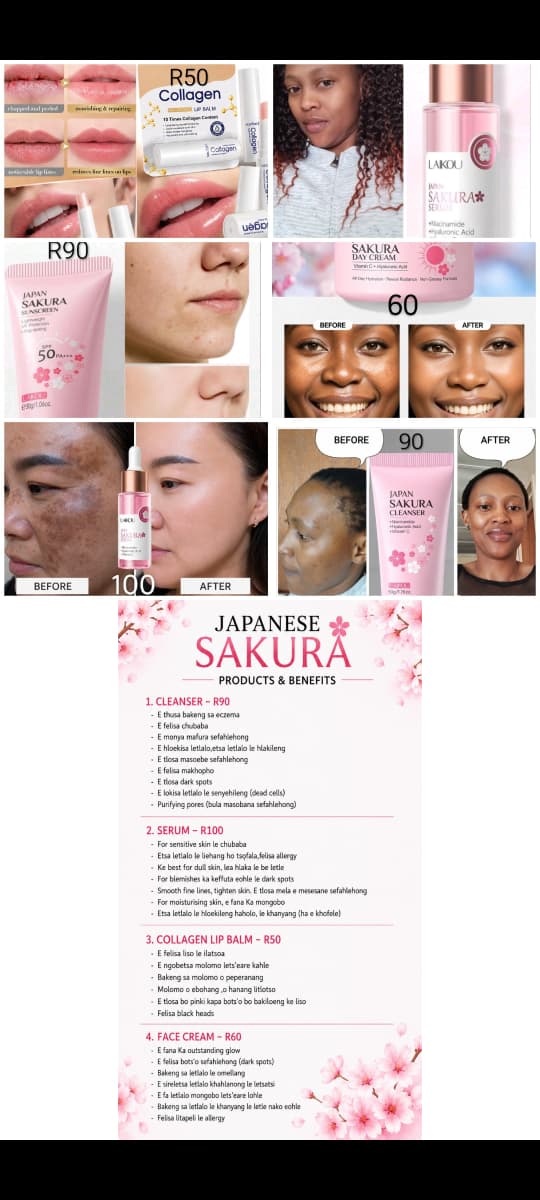Insurance and funeral cover consultant Facebook ad: Fumana JAPANES SAKURA SKIN PRODUCTS ho hlola mathata…