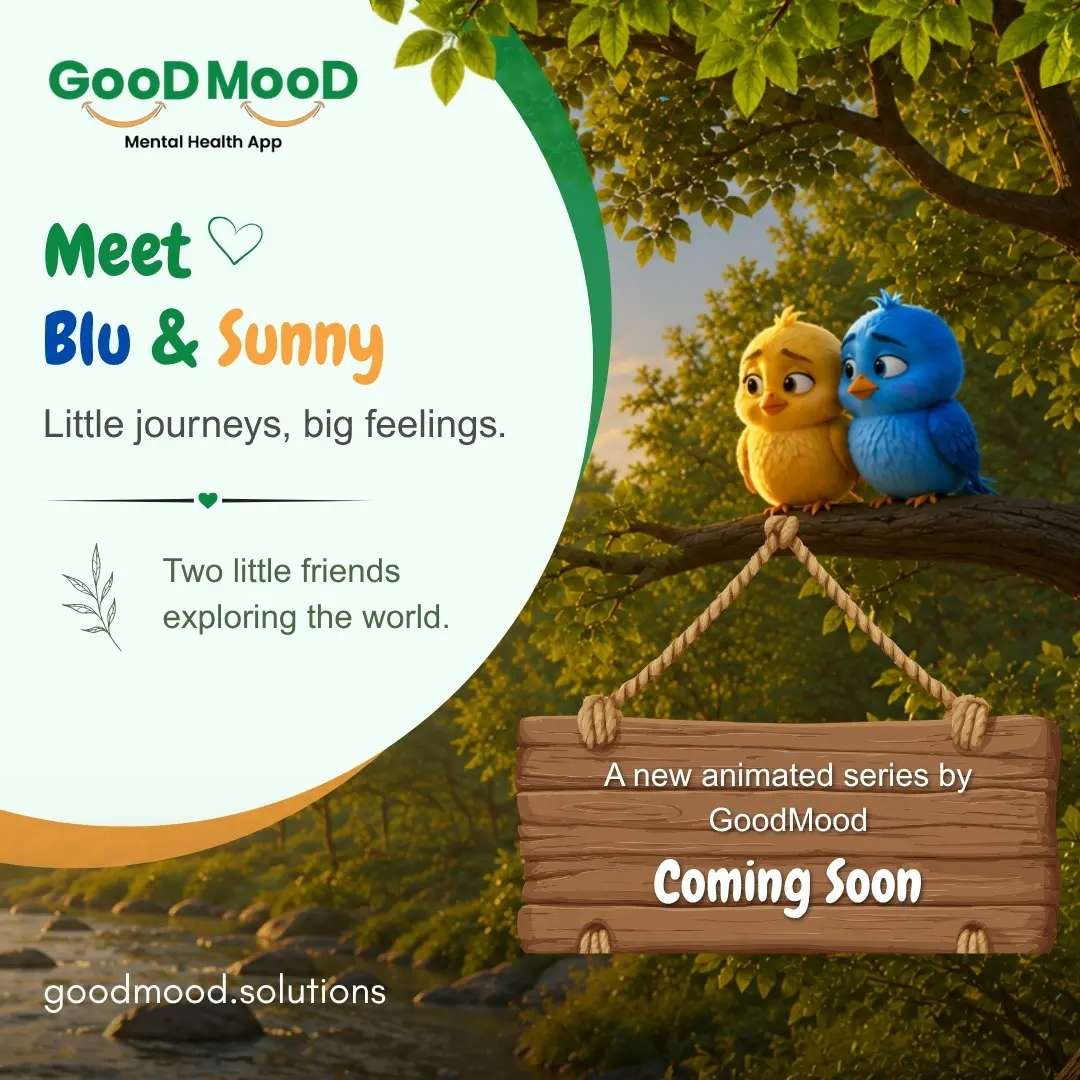 Good Mood Mental Health App Facebook ad: Something little is coming to GoodMood…