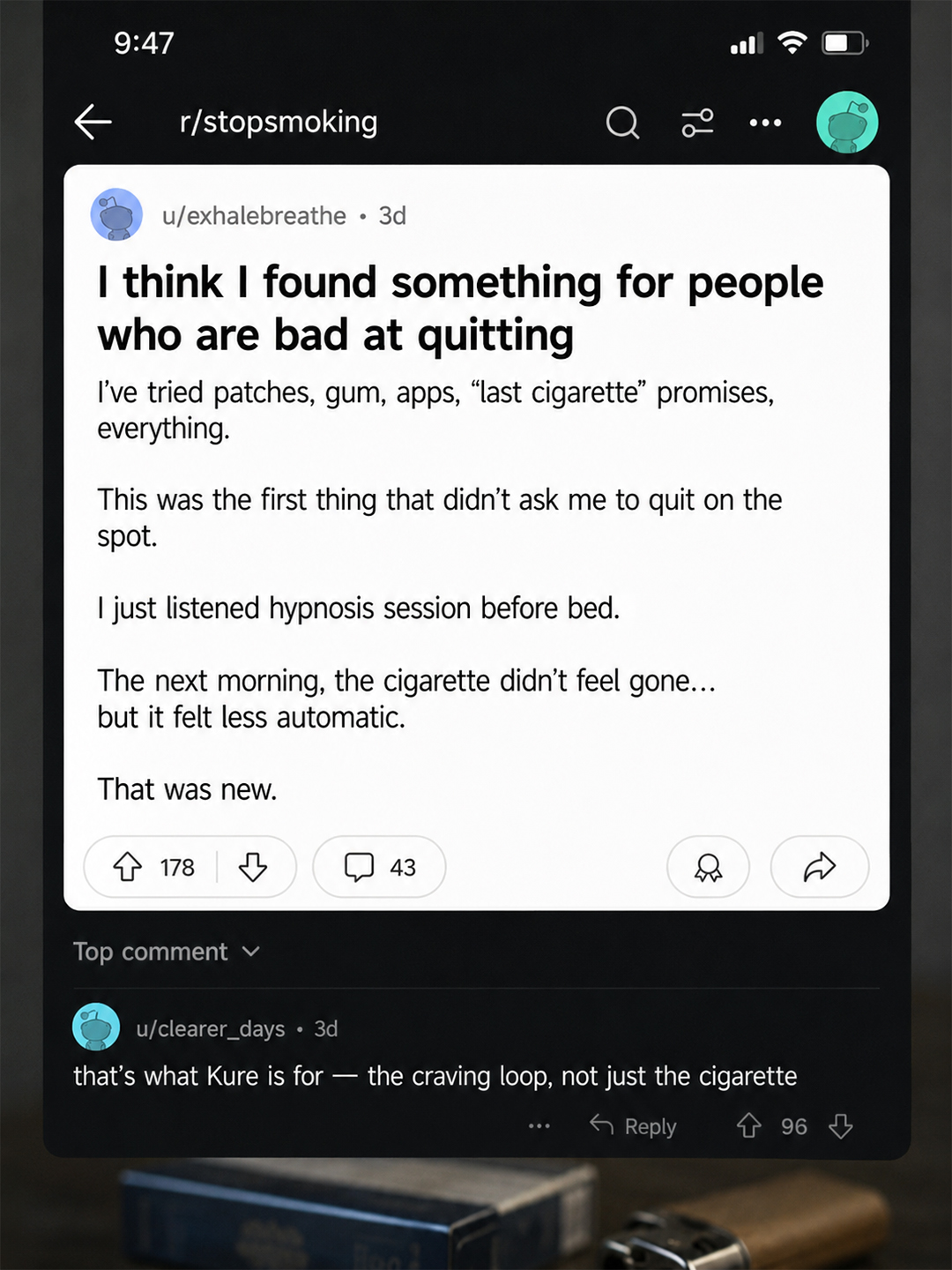 Hypnosis to Stop Smoking Facebook ad