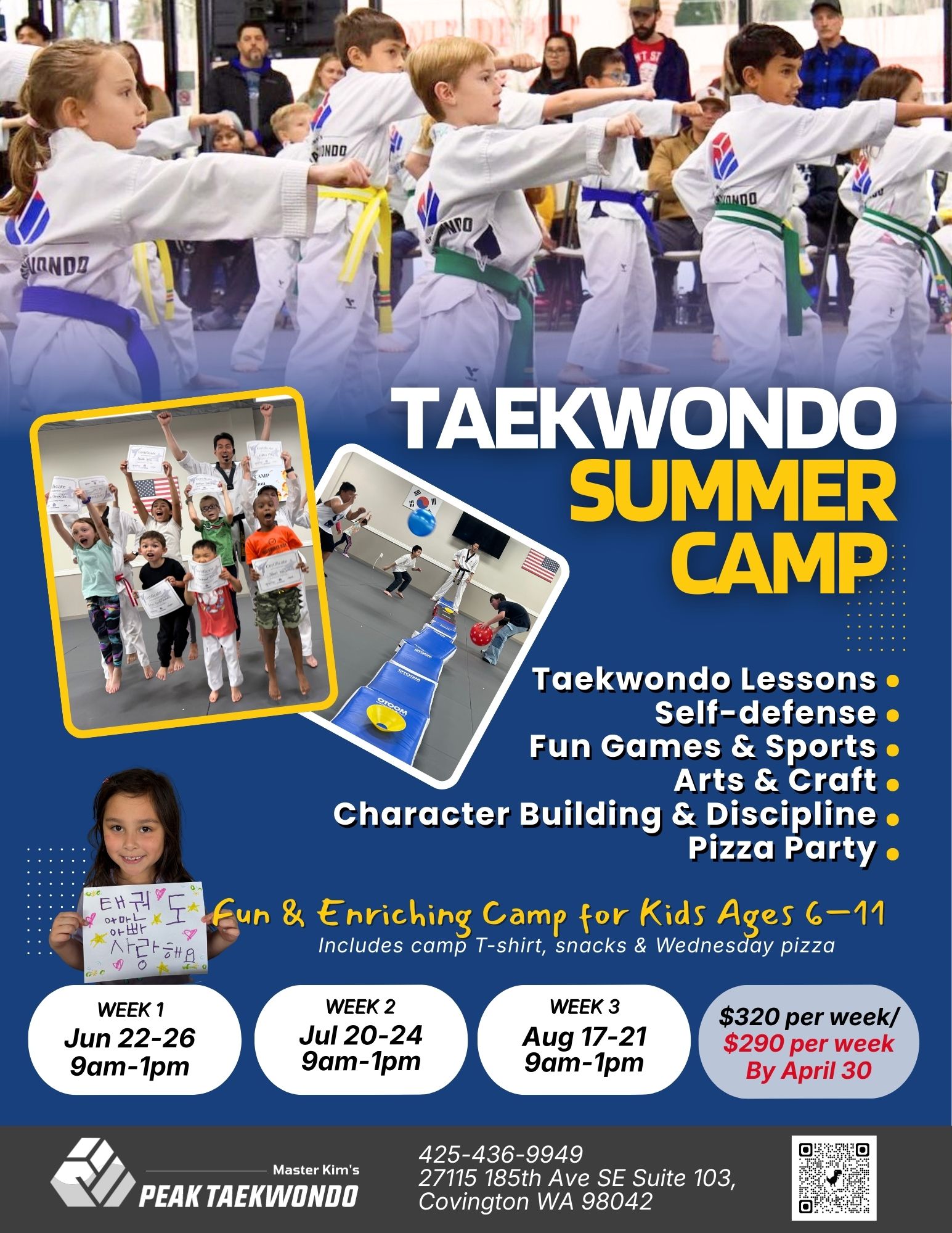 Master Kim's Peak Taekwondo Facebook ad: 2026 PEAK TKD Summer Camp