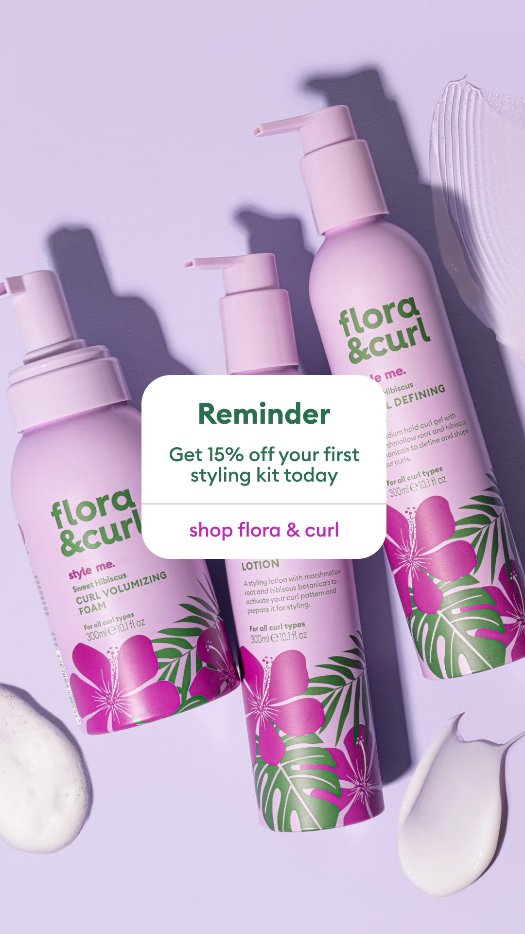 Flora & Curl Haircare Facebook ad