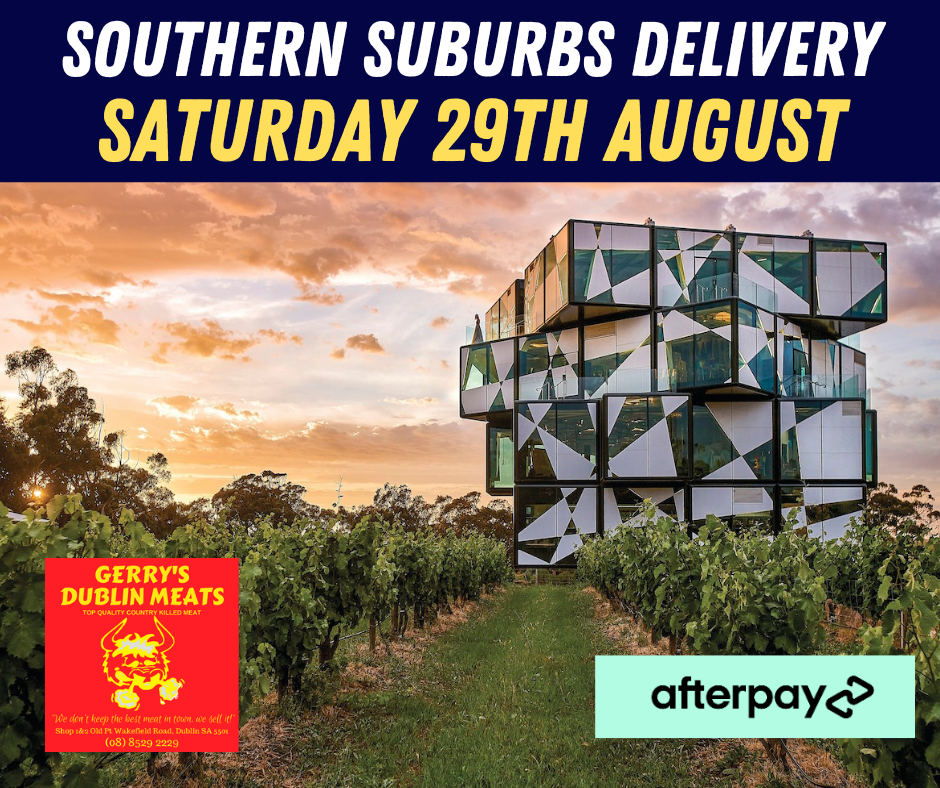 Dublin- Gerry's Meat Store Facebook ad: Delivering Sat 29th August!