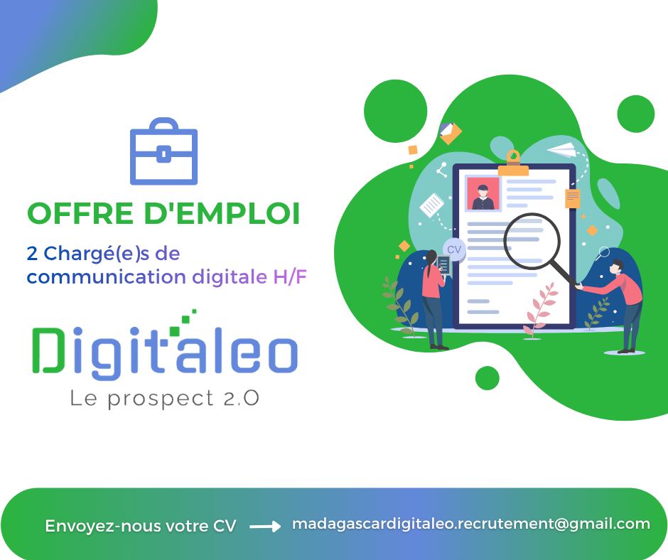Digitaleo Facebook ad: 𝗢𝗳𝗳𝗿𝗲 𝗱’𝗲𝗺𝗽𝗹𝗼𝗶 𝗖𝗗𝗜 | 2 Chargé(e)s de…