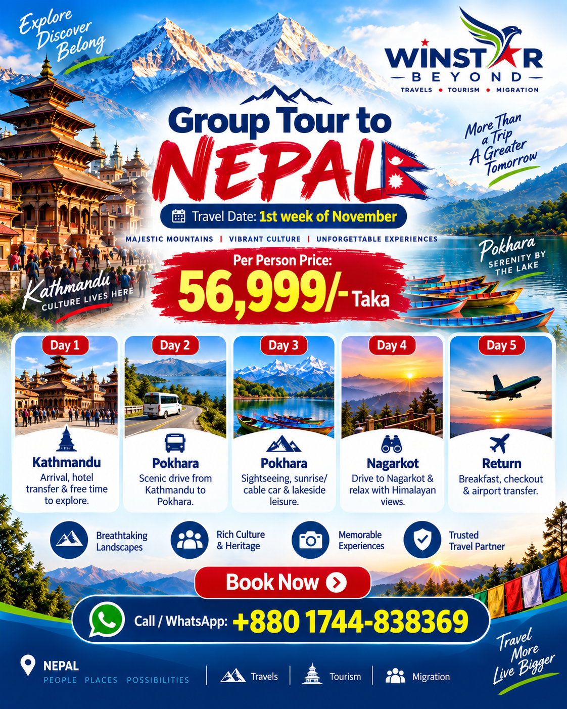 WinStar Beyond Facebook ad: Full Nepal Trip only at 56,999/- Taka