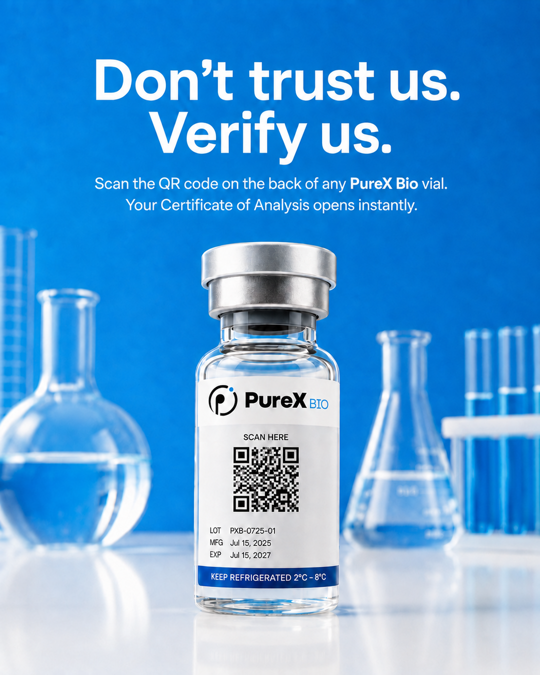 PureX Bio Facebook ad: Peptide Quality You Can Trust