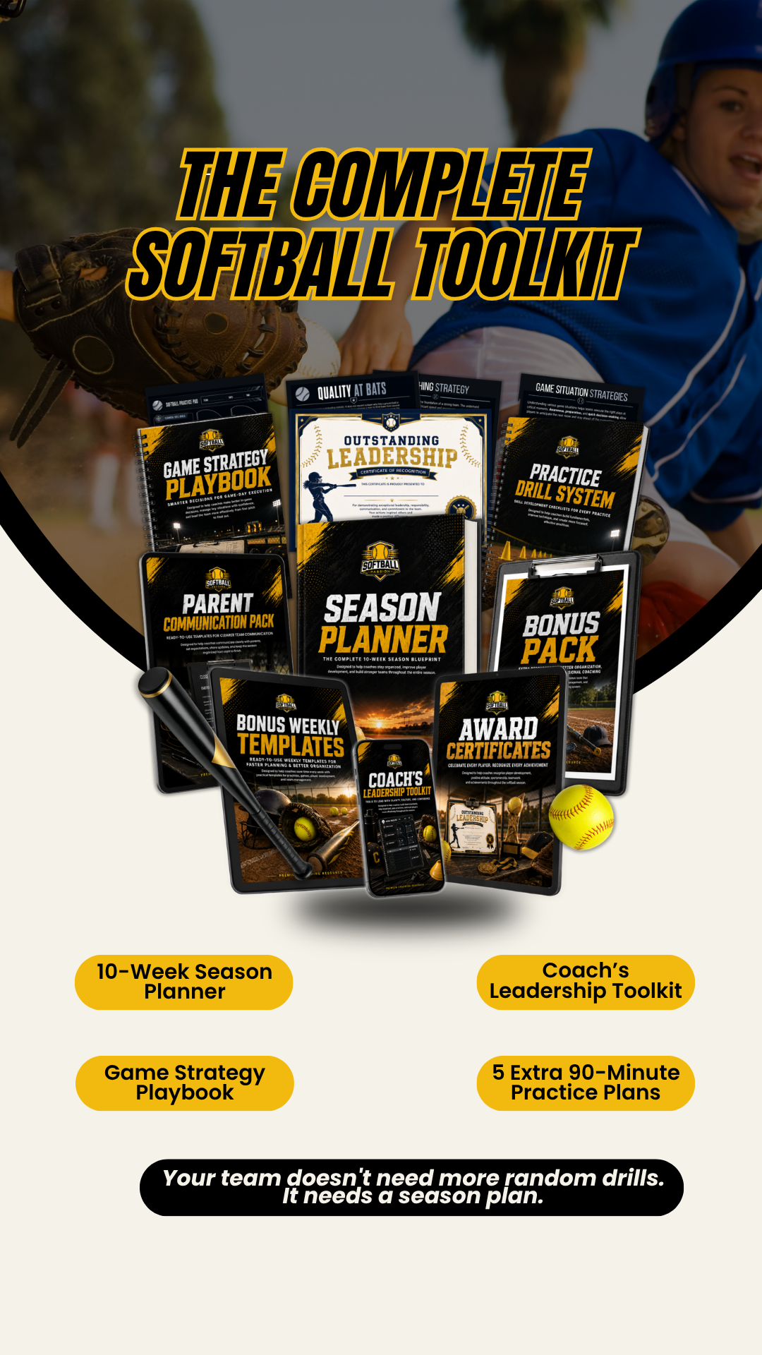 Softballpassion Facebook ad: Stop Boring Softball Practices. Start Building Game-Ready…