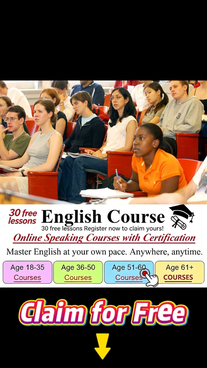 Tina Copeland Facebook ad: Beginner‑friendly online English classes available.