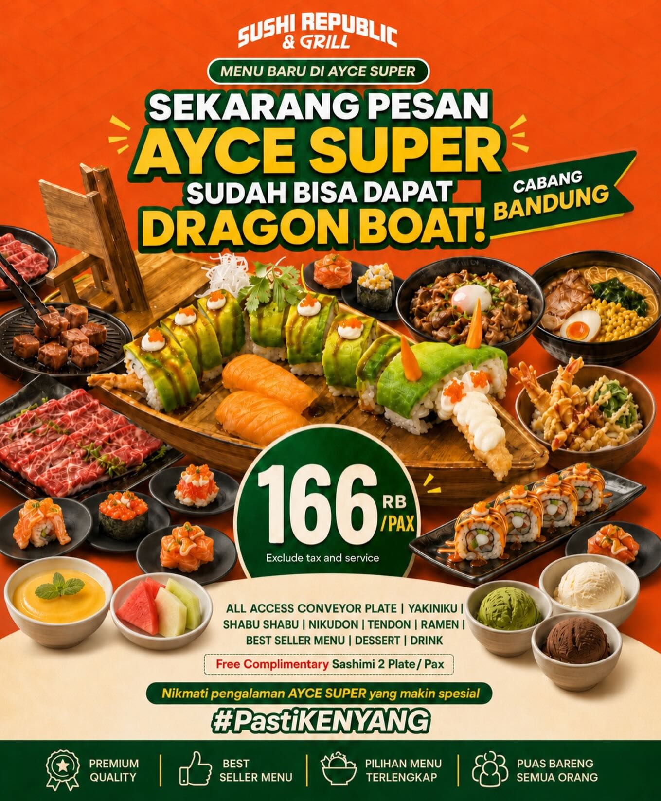 Sushi Republic Facebook ad: Yang baru di AYCE SUPER cabang BANDUNG