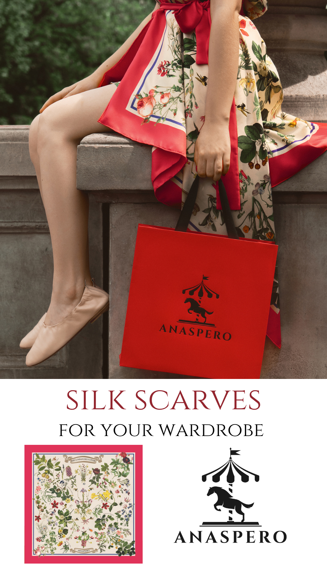 ANASPERO Facebook ad: Discover our scarves and silk twill ribbons