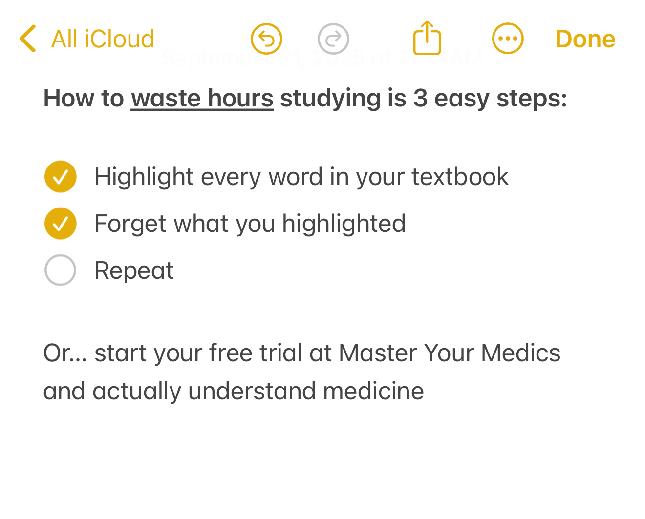 Master Your Medics Facebook ad