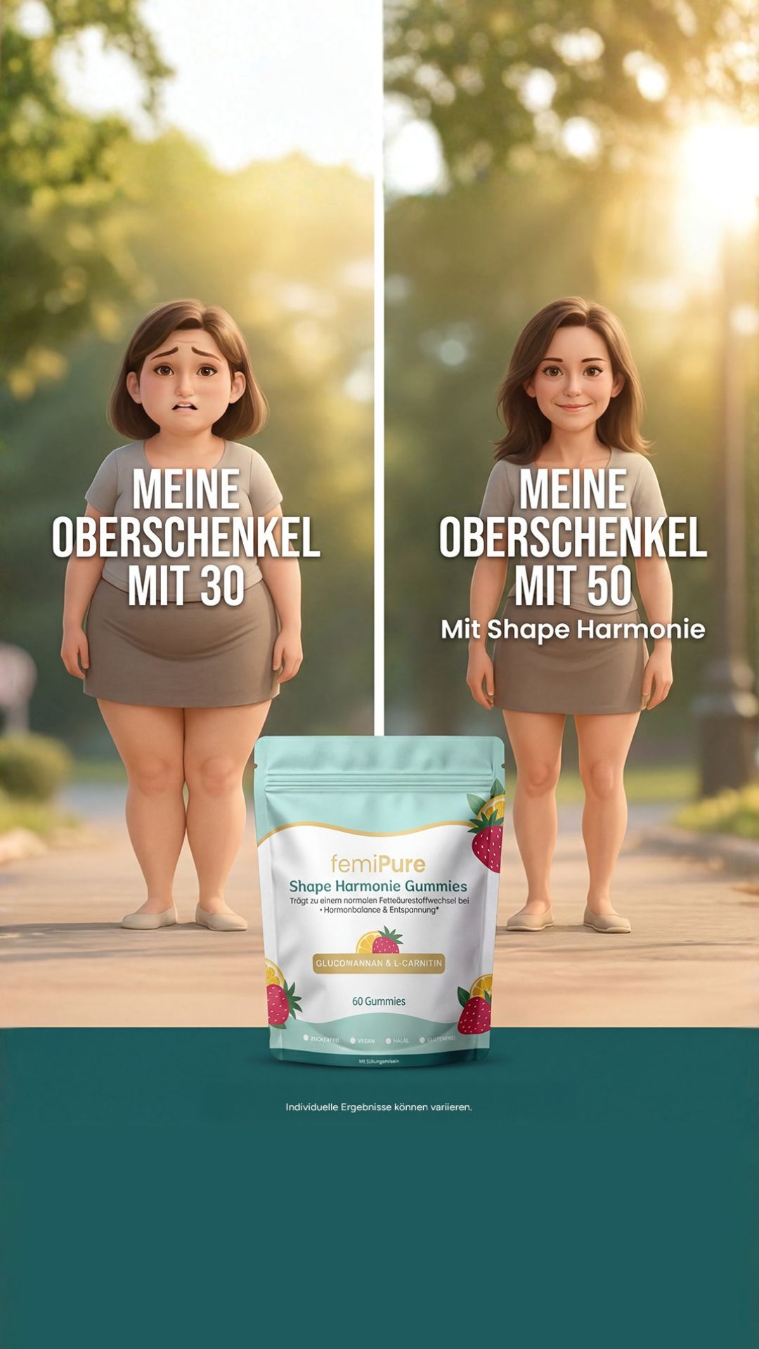 Femipure Facebook ad: Was dir niemand über Cortisol und Bauchfett erzählt