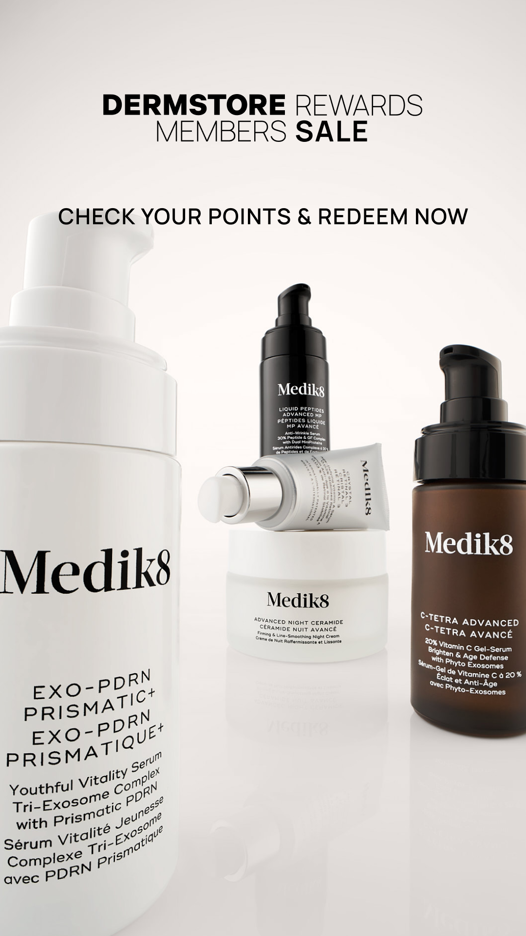 Dermstore Facebook ad: Shop. Earn. Save. Repeat.