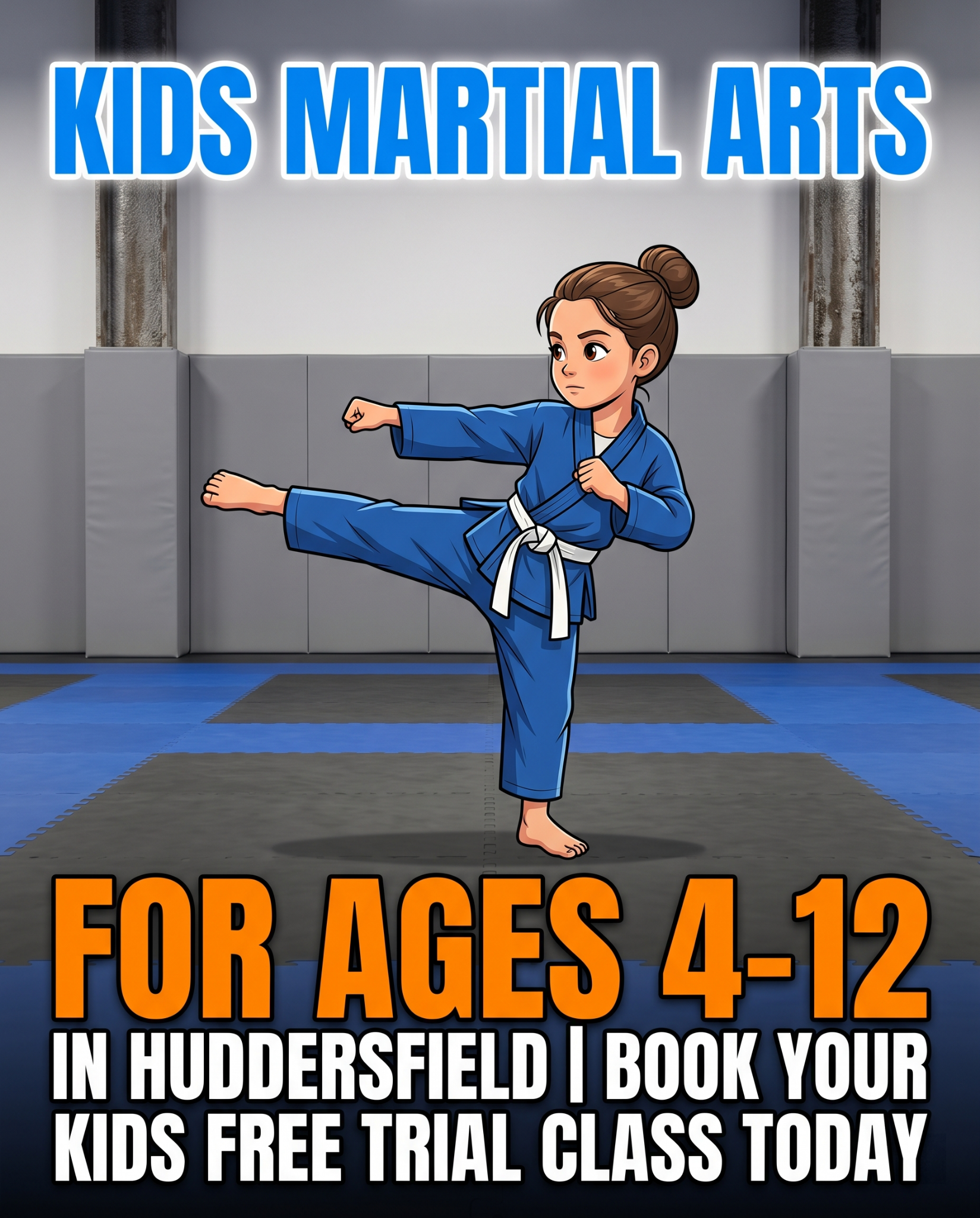 Kane Academy Facebook ad: Free Kids Martial Arts Class in Huddersfield