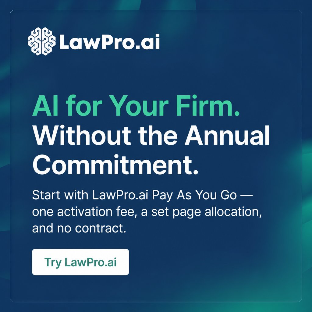LawPro.ai Facebook ad: LawPro.ai - Legal AI Platform for Personal Injury Lawyers