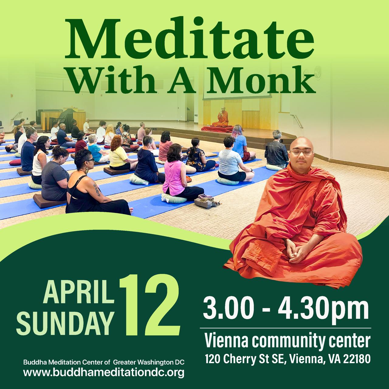 Buddha Meditation Center Of Greater Washington DC Facebook ad: Meditate with a Monk | Guided Buddhist Meditation for…