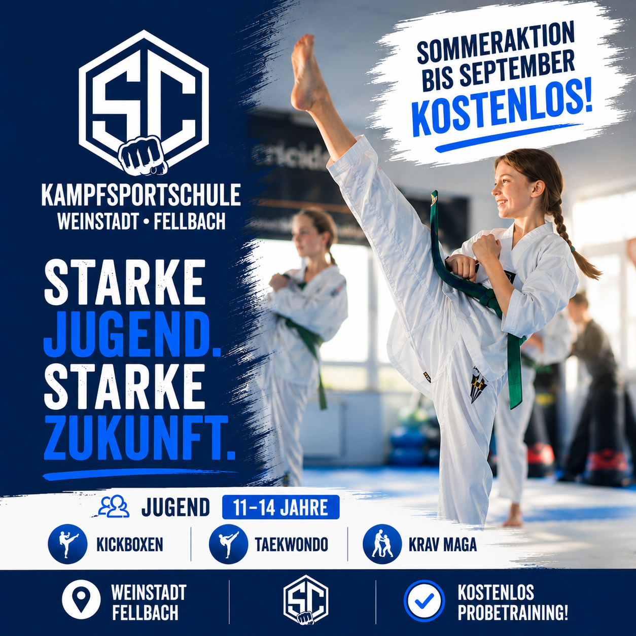 S.C.Kampfsportschule Fellbach/Weinstadt Facebook ad: KOSTENLOS BIS SEPTEMBER