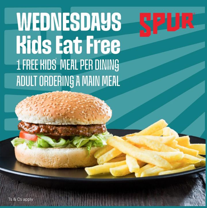 Spur Eswatini Facebook ad: Wednesdays Kids Eat Free