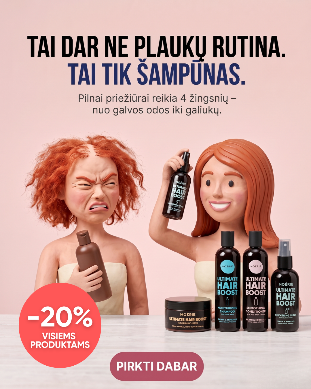 Moérie Beauty Facebook ad: -20% Visiems Produktams