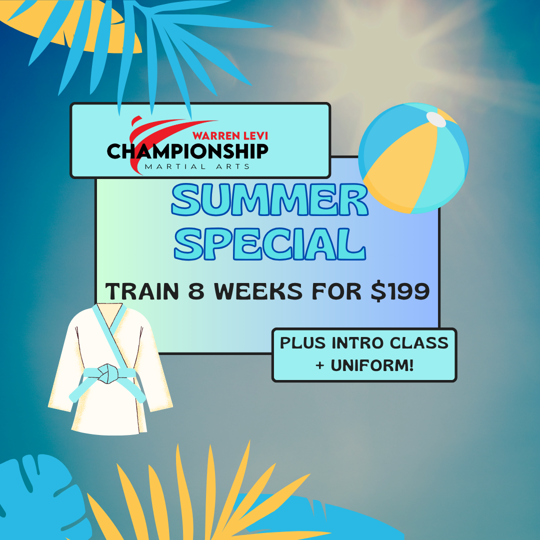 Warren Levi Martial Arts & Fitness Facebook ad: 8 Weeks. One unforgettable summer.