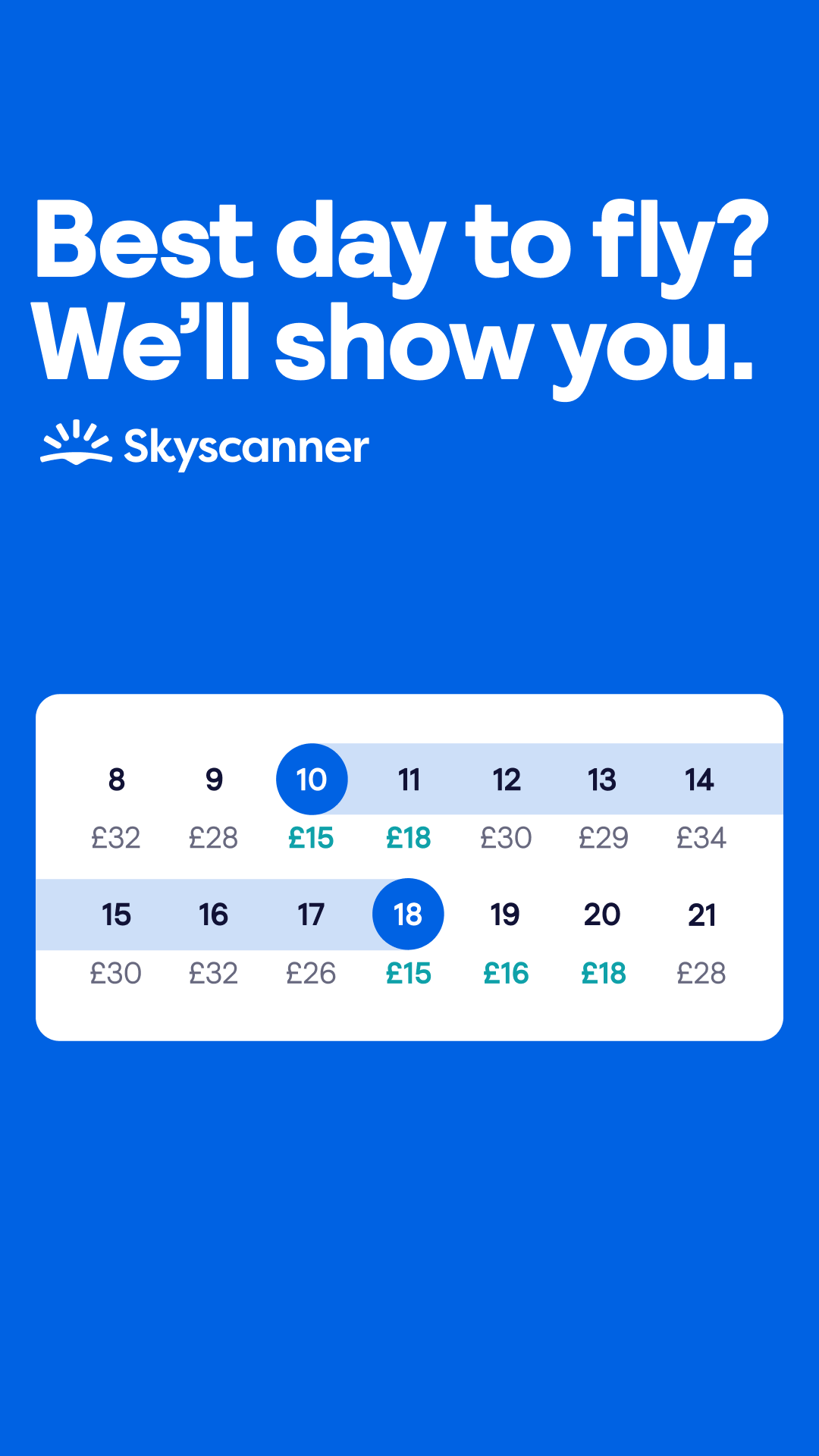 Skyscanner Facebook ad: Flights, hotels and car hire - all in one app